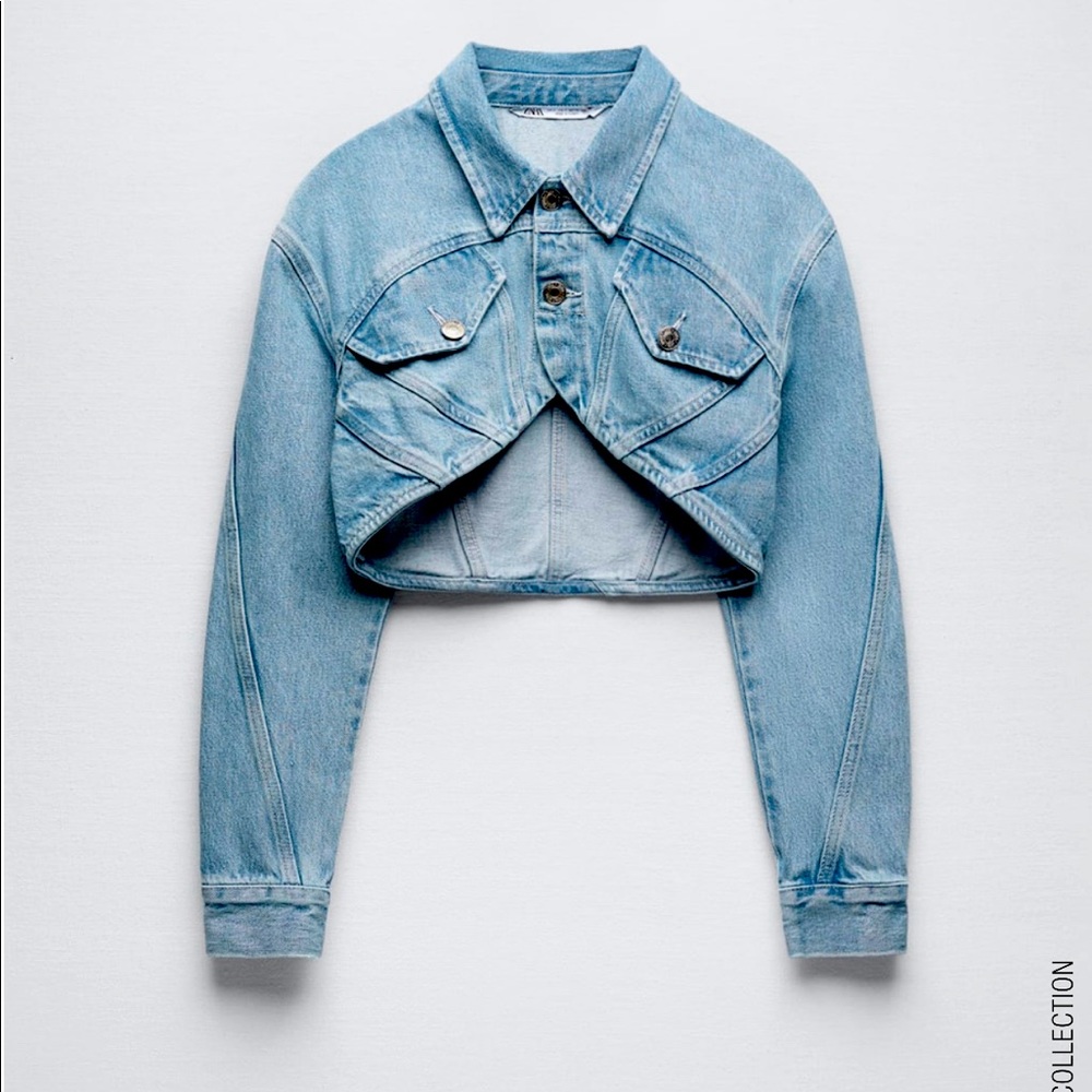 Zara cropped denim jacket